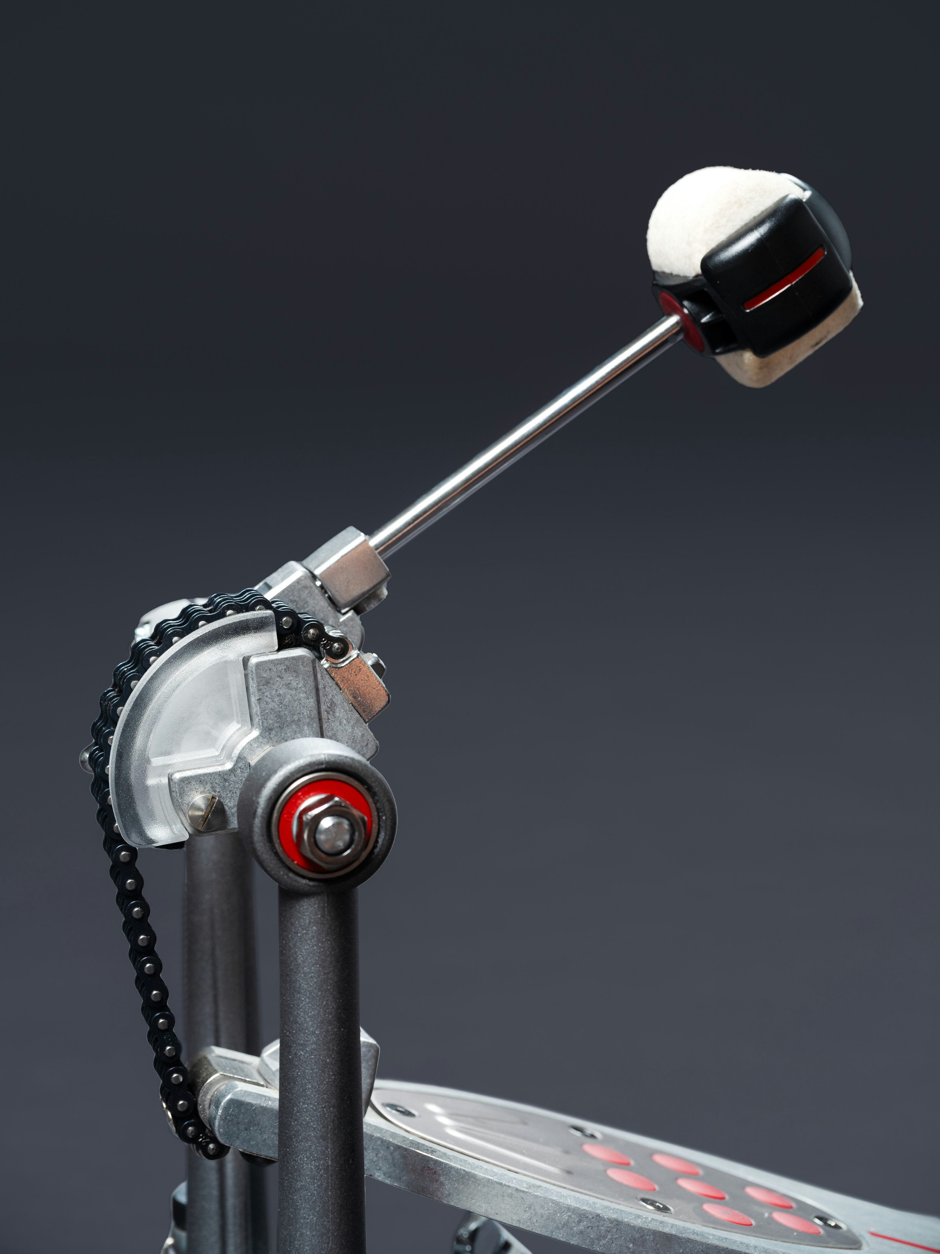 A close up of a bike handle with a helmet on it